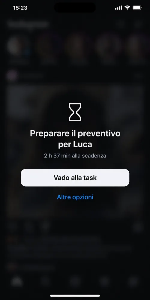 Fatto invita a tornare alla task quando il tempo è terminato
